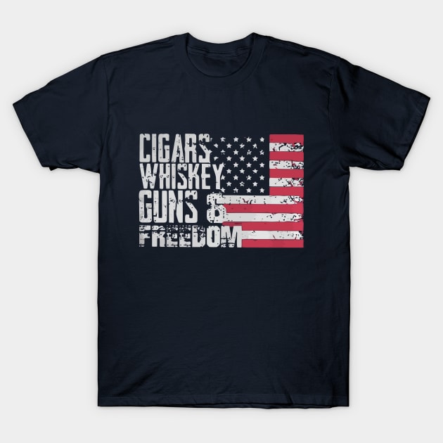 Cigars whiskey guns and freedom T-Shirt by francotankk